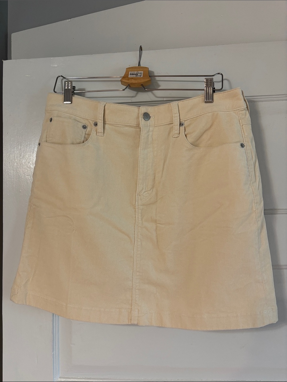 J. Crew Light Cream Corduroy A-Line Skirt - Casual Everyday Style